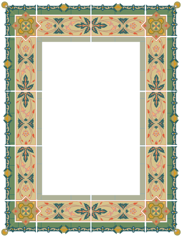 4 Color Art Nouveau PNG Frames