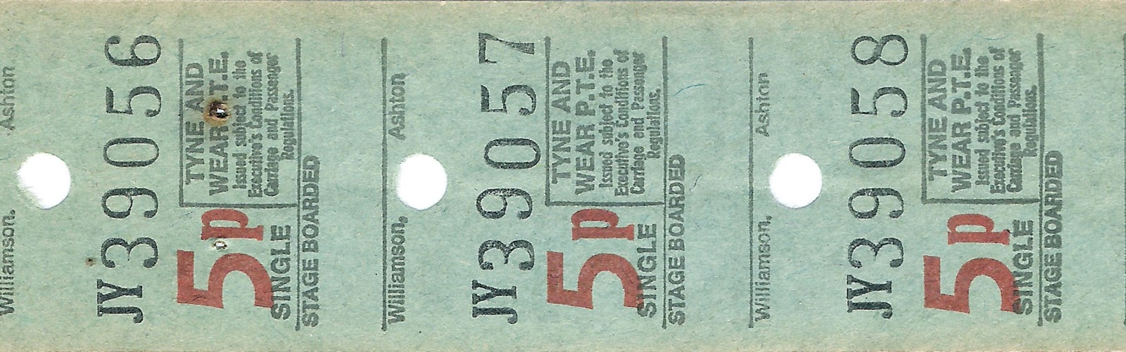Vintage Bus Tickets