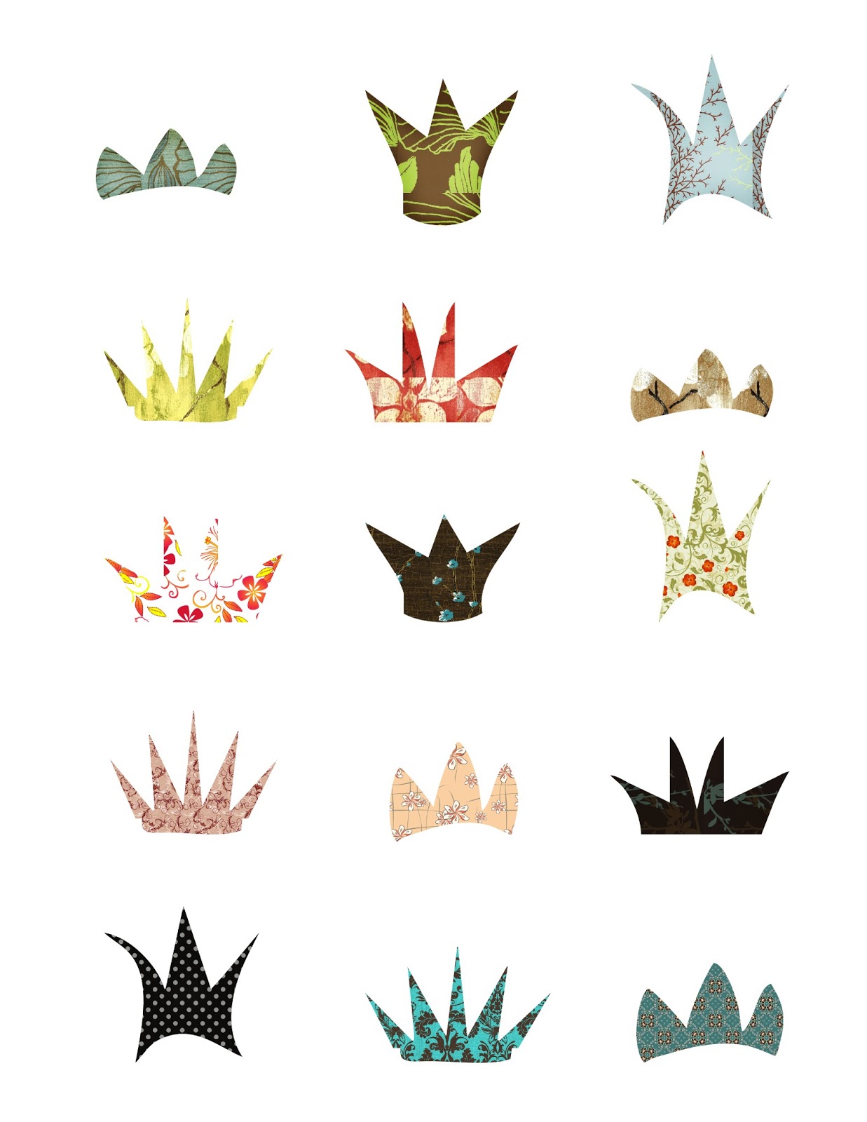 Free Fairy Crown Collage Sheet for Altered Art