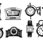 Free Photoshop Brushes – Set of Vintage Clocks