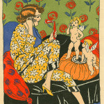 Four Pages of Vintage Art Deco Illustrations – Ladies with Cherubs