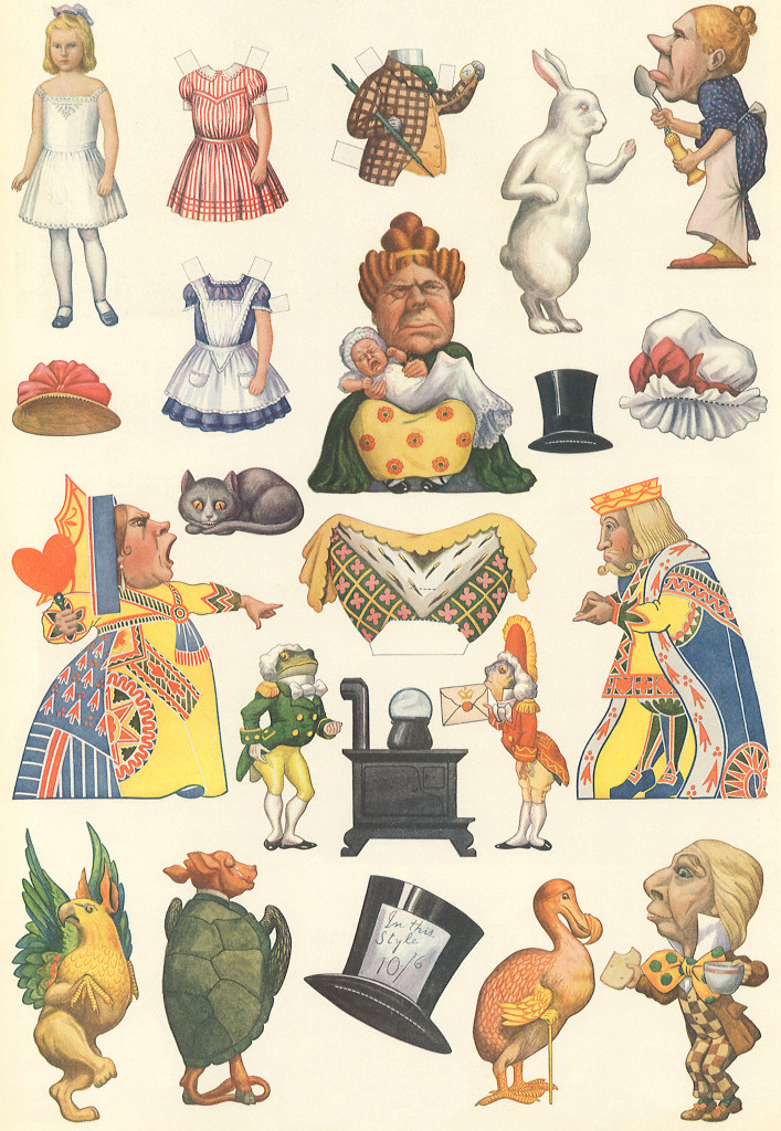 Vintage Alice in Wonderland Die Cut Paper Doll Sheet The Graffical Muse