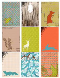 Free Printable ATC Collage Sheet - Woodland Creatures