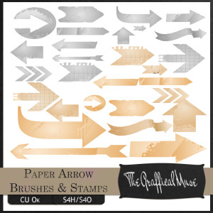 Free Photoshop Brushes and Digital Stamps - Paper Arrows