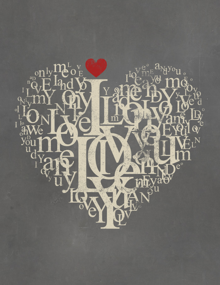 Free Printable Love Heart Poster for Valentine's Day - The Graffical Muse