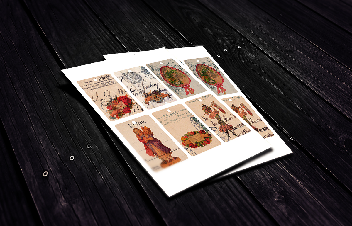 Free Printable Tags Vintage Love & Postcards