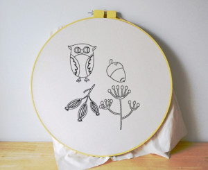 Free Embroidery Pattern Woodland Owl