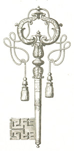 Vintage Illustration of a Victorian Skeleton Key
