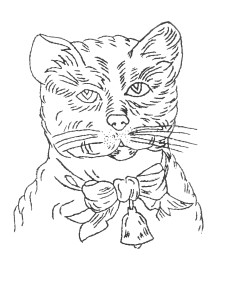 Free Victorian Embroidery Pattern - Cat