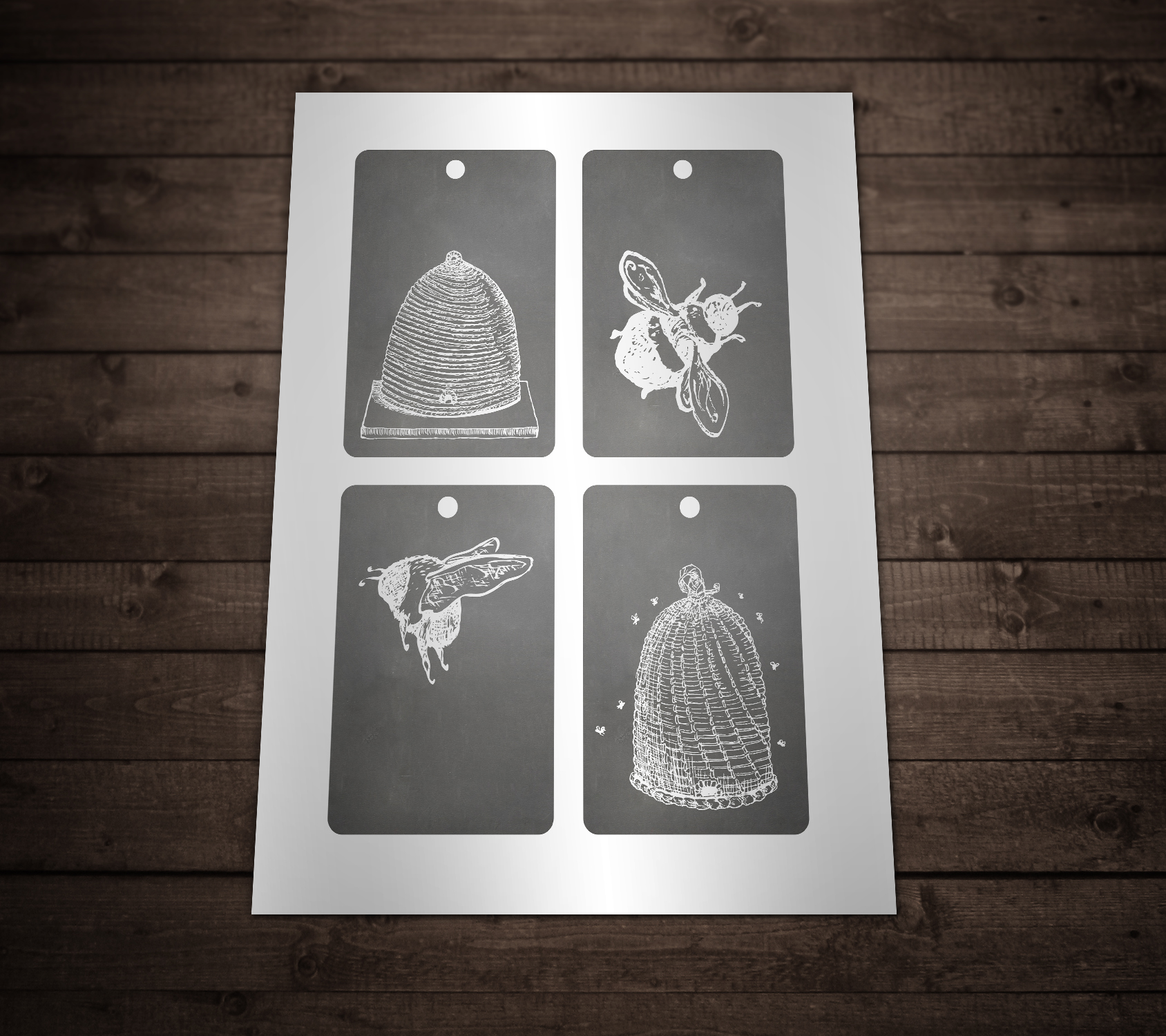 Free Printable Tags Chalkboard Bee Hives