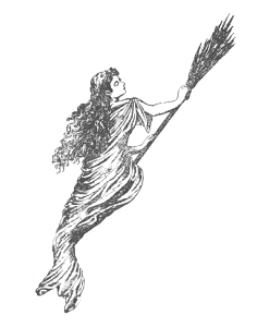 Vintage Clip Art Beautiful Witch