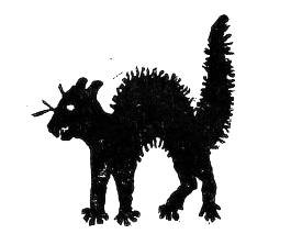 Vintage Clip Art - Scared Cat