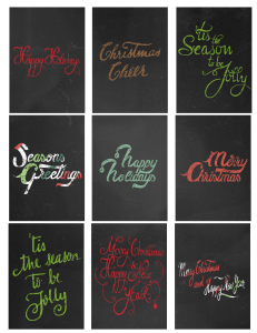 Christmas Chalkboard Gift Tags, Free Printable