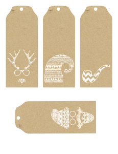 Hipster Christmas Tags - Free Printable