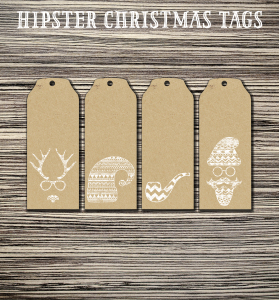 Hipster Christmas Tags - Free Printable