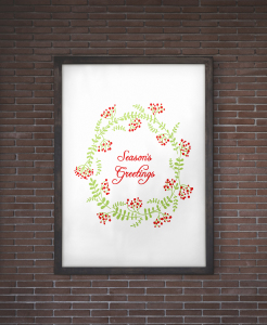 Seasons Greetings Christmas Wall Art Free Printable