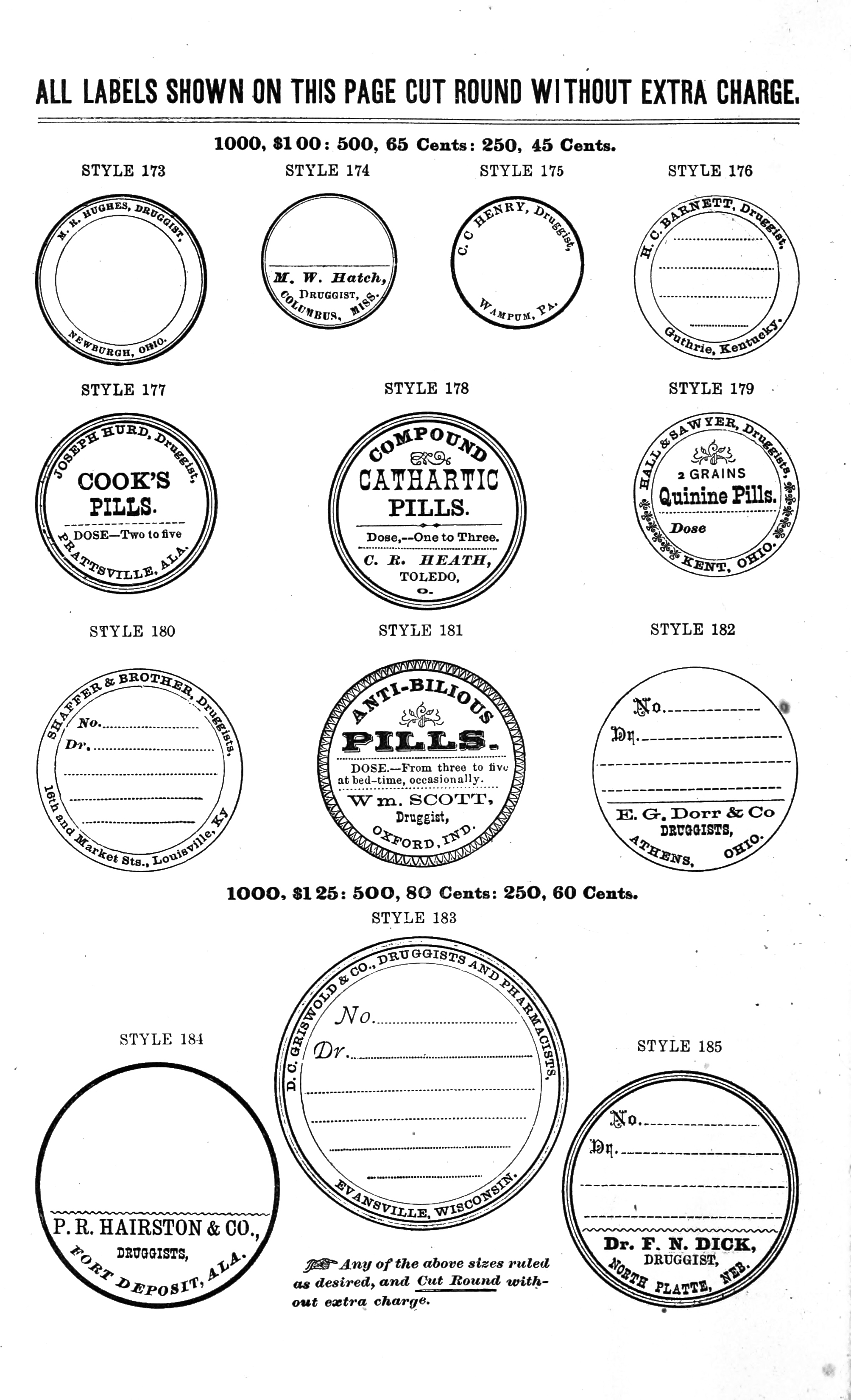 Vintage Pharmacy Labels