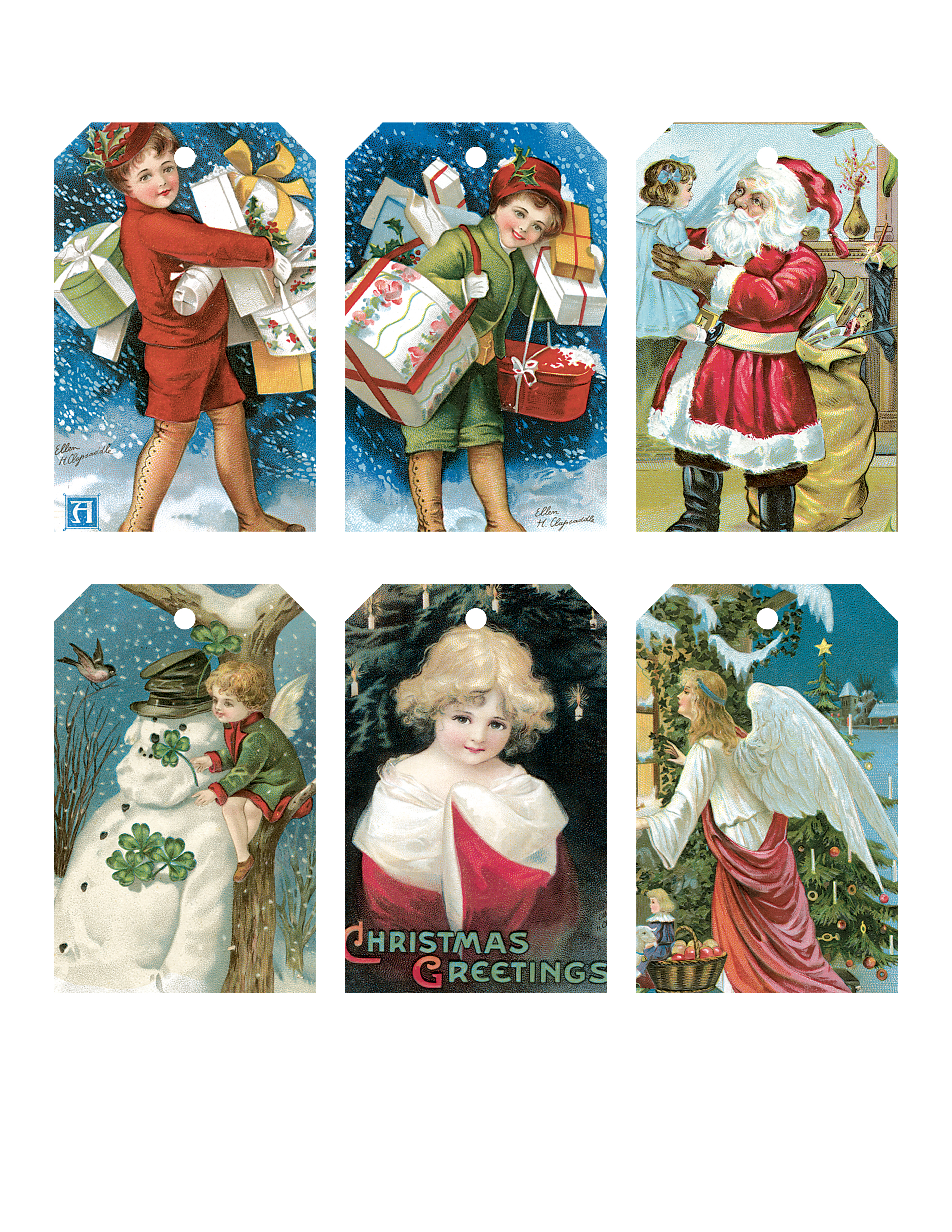 Vintage Printable Christmas Card Tags