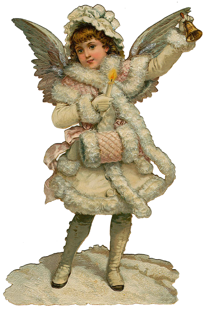 Vintage Victorian Christmas Die Cut Clip Art