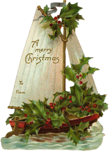 Vintage Victorian Christmas Die Cut Clip Art