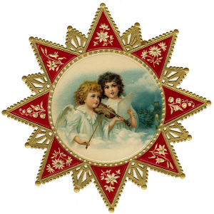 Vintage Victorian Christmas Die Cut Clip Art