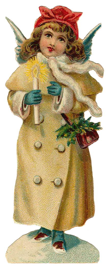 vintage Victorian Christmas die cut clip art