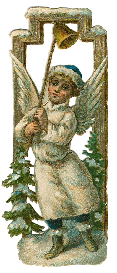 Vintage Victorian Christmas Die Cut Clip Art