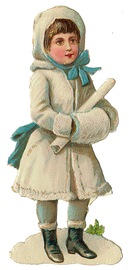Vintage Victorian Christmas Die Cut Clip Art