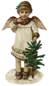 vintage Victorian Christmas die cut clip art