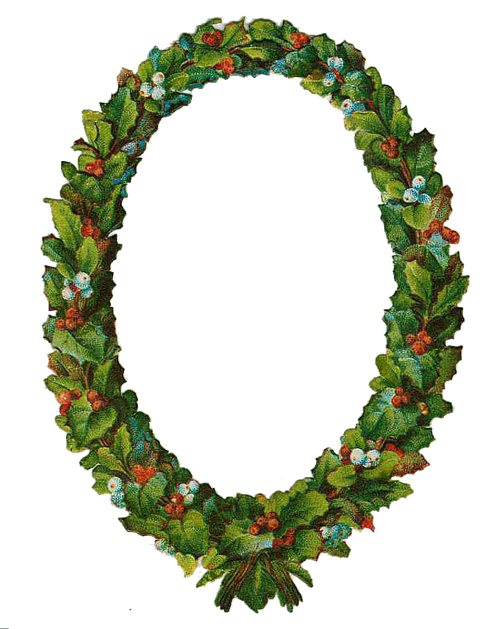 vintage Victorian Christmas die cut clip art