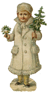 Vintage Victorian Christmas Die Cut Clip Art