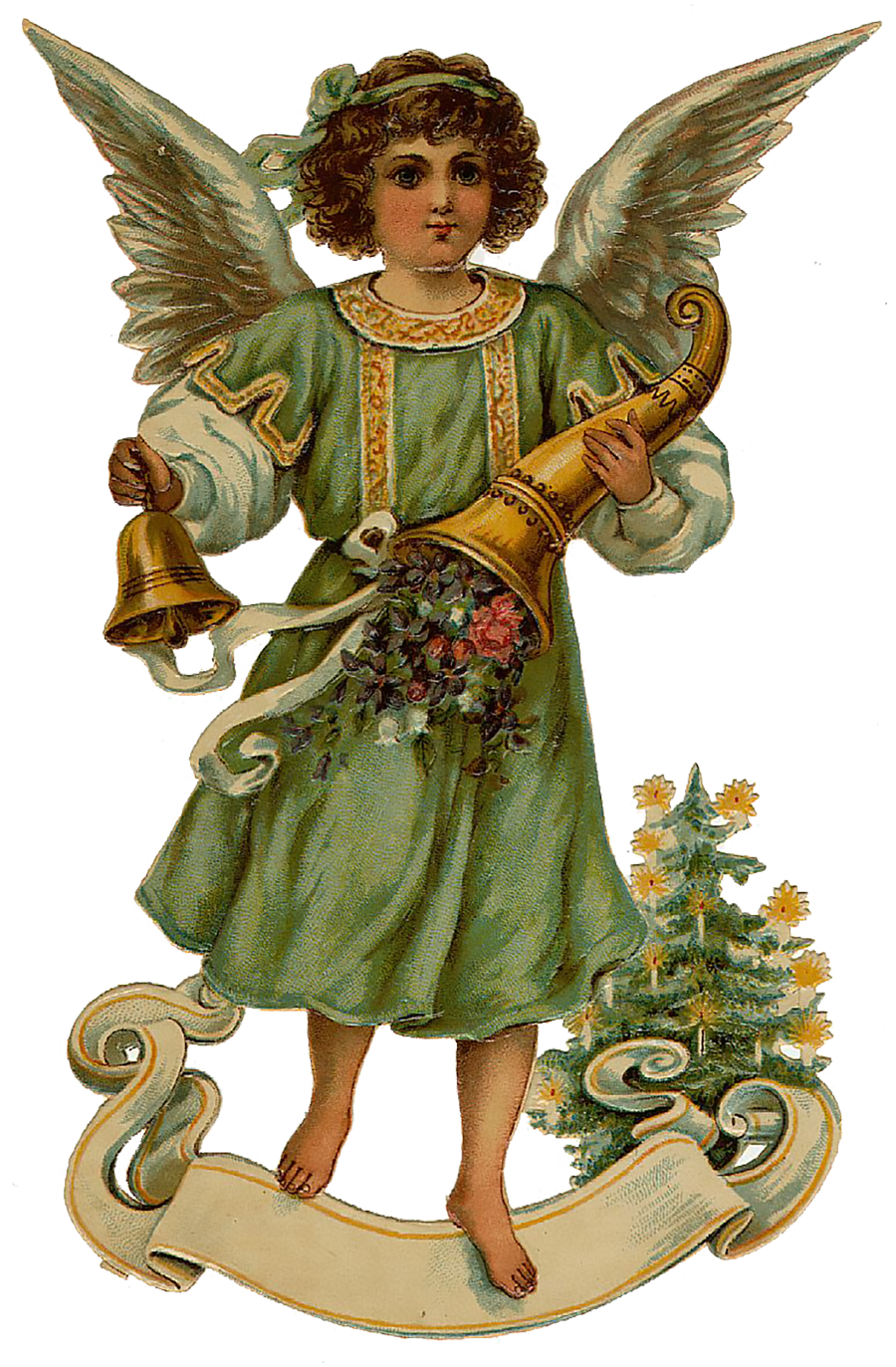 Vintage Victorian Christmas Die Cut Clip Art