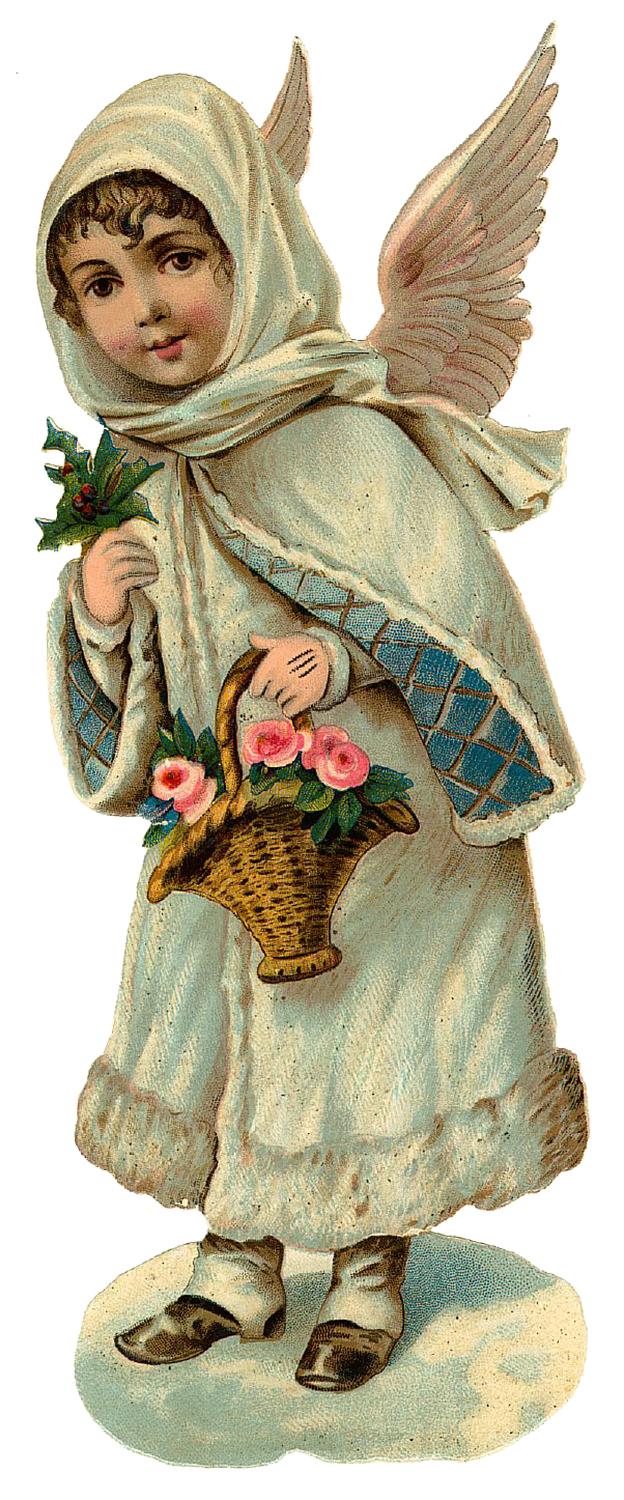 Vintage Victorian Christmas Die Cut Clip Art