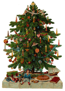 Vintage Victorian Christmas Die Cut Clip Art