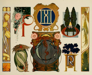 Art nouveau Ornamental Lettering