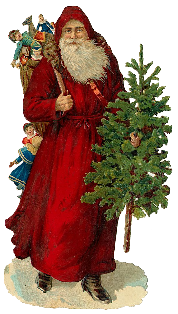 Vintage Victorian Christmas Die Cut Clip Art