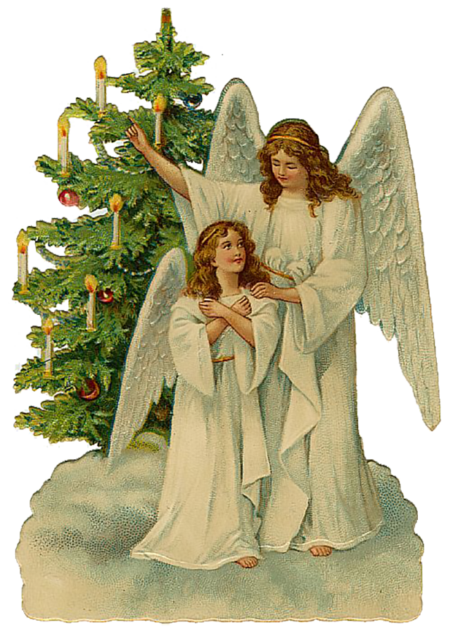 Vintage Victorian Christmas Die Cut Clip Art