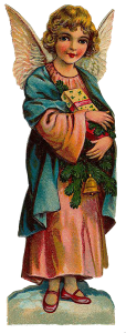 Vintage Victorian Christmas Die Cut Clip Art