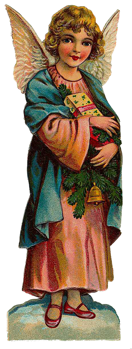 Vintage Victorian Christmas Die Cut Clip Art