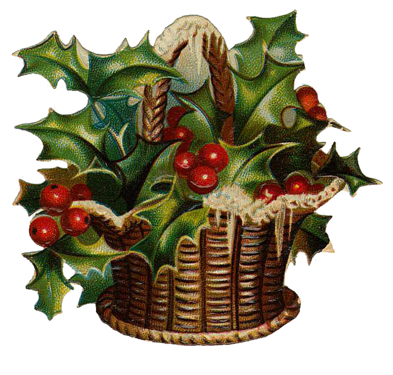 Vintage Victorian Christmas Die Cut Clip Art