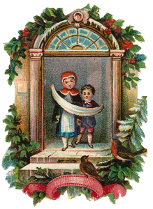 Vintage Victorian Christmas Die Cut Clip Art
