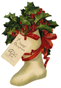 Vintage Victorian Christmas Die Cut Clip Art