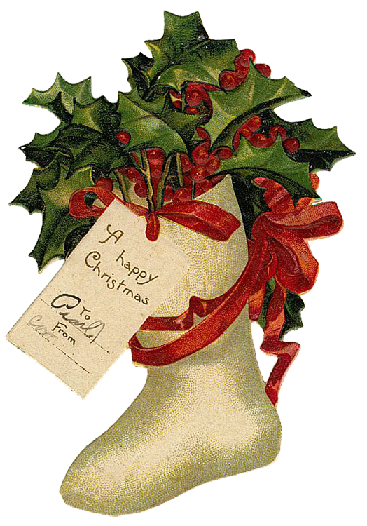 Vintage Victorian Christmas Die Cut Clip Art