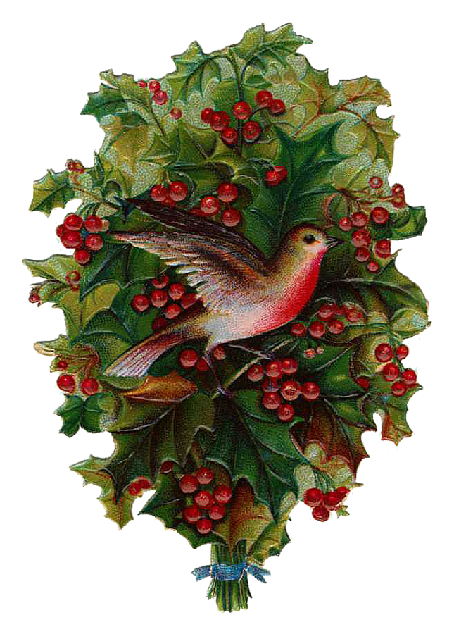 Vintage Victorian Christmas Die Cut Clip Art