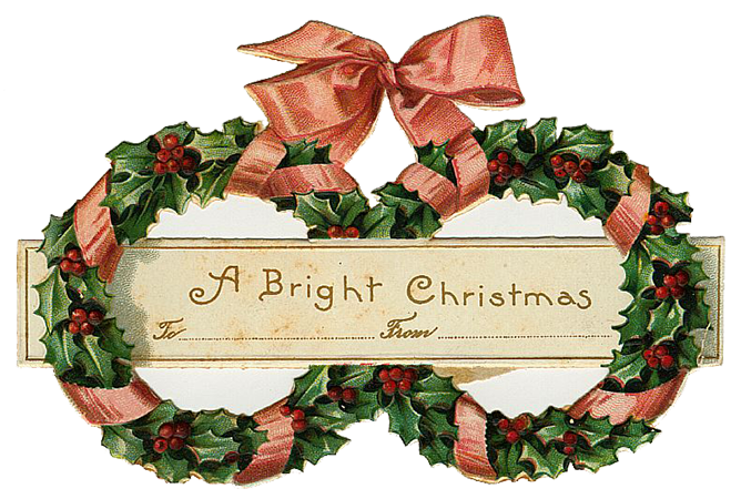 Vintage Victorian Christmas Die Cut Clip Art