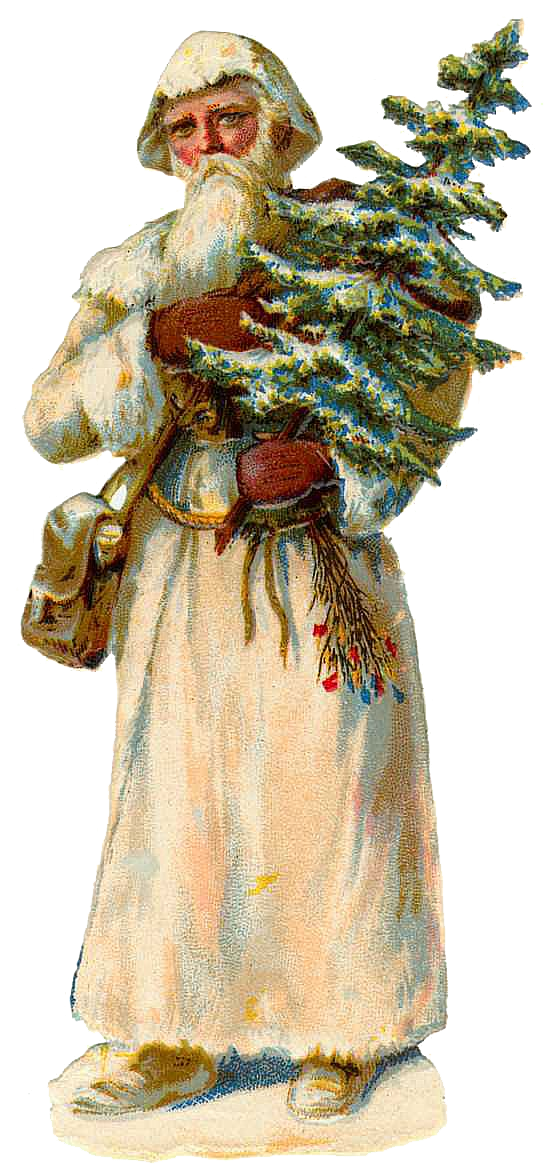 Vintage Victorian Christmas Die Cut Clip Art
