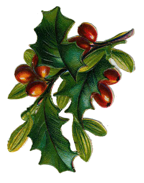 Vintage Victorian Christmas die Cut Clip Art