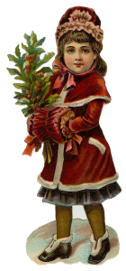 Vintage Victorian Christmas Die Cut Clip Art