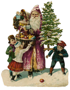 Vintage Victorian Christmas Die Cut Clip Art