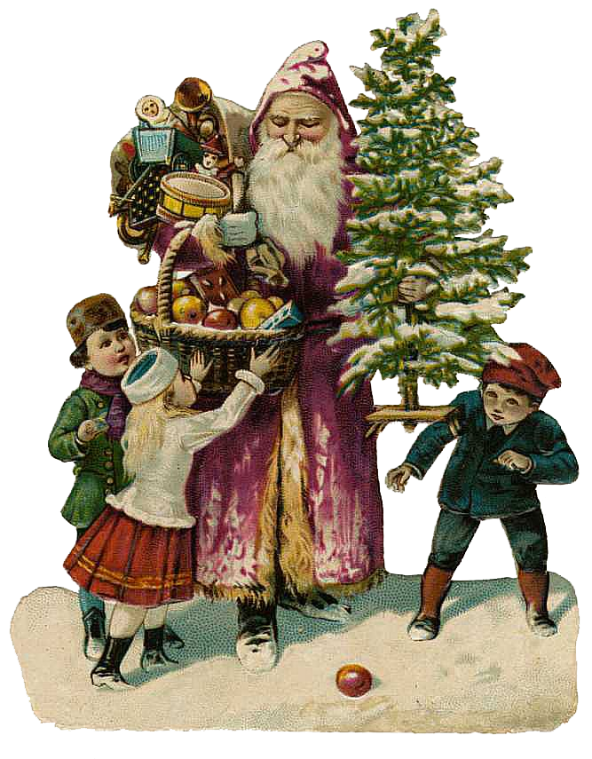 Vintage Victorian Christmas Die Cut Clip Art